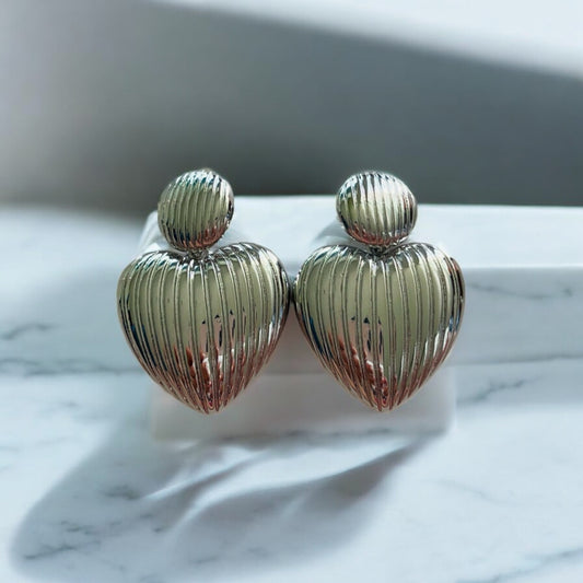 ARETES CORAZON PLATA